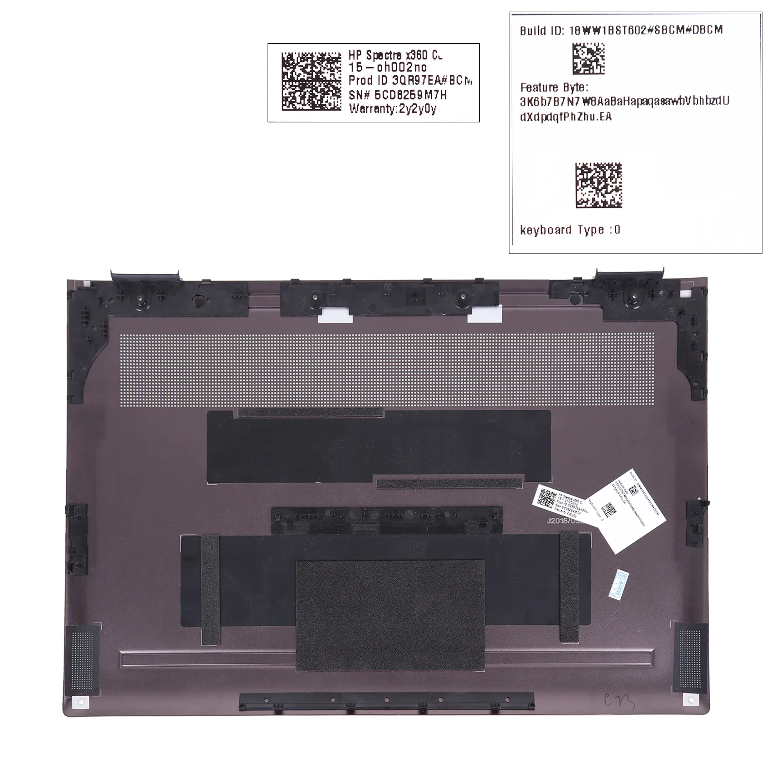 Picture of HP 15" Spectre X360 15-CH000 aptop Base Bottom Case Cover Brown.